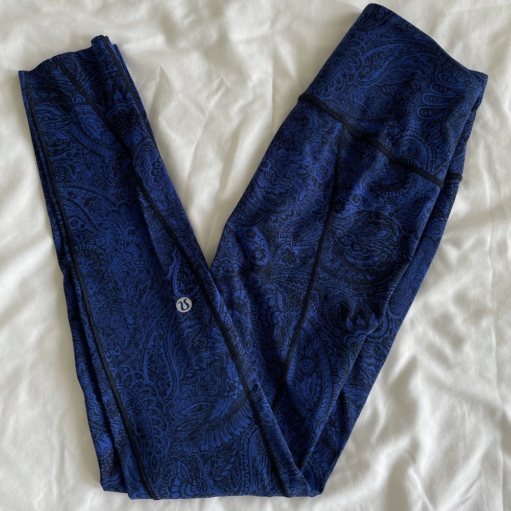 lululemon athletica Blue Paisley Leggings 2